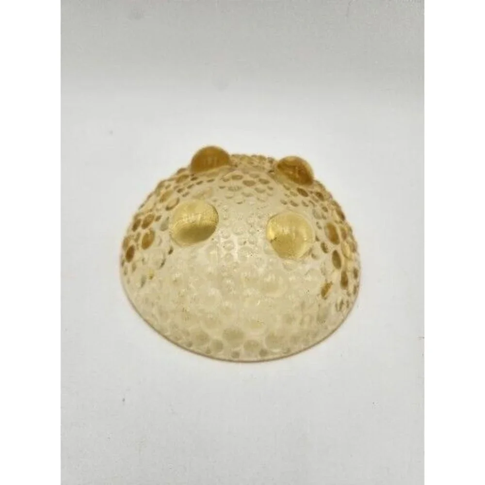 Vintage Bubble Pattern Amber‎ Yellow Footed Berry Candy Dish Bowl